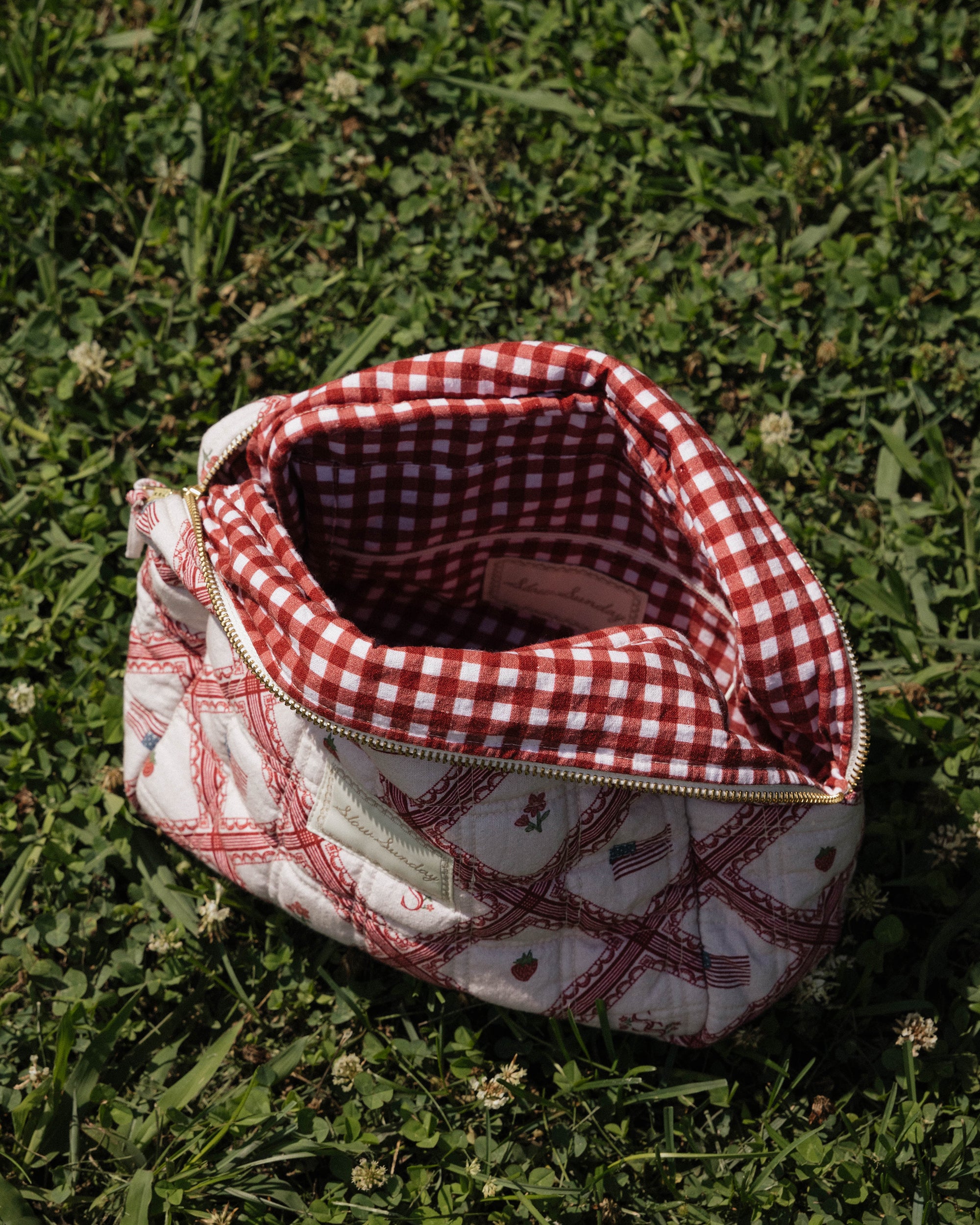 Americana Quilted Cosmetic Bag