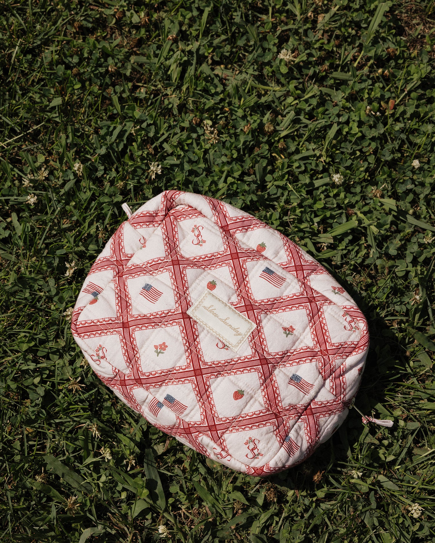 Americana Quilted Cosmetic Bag