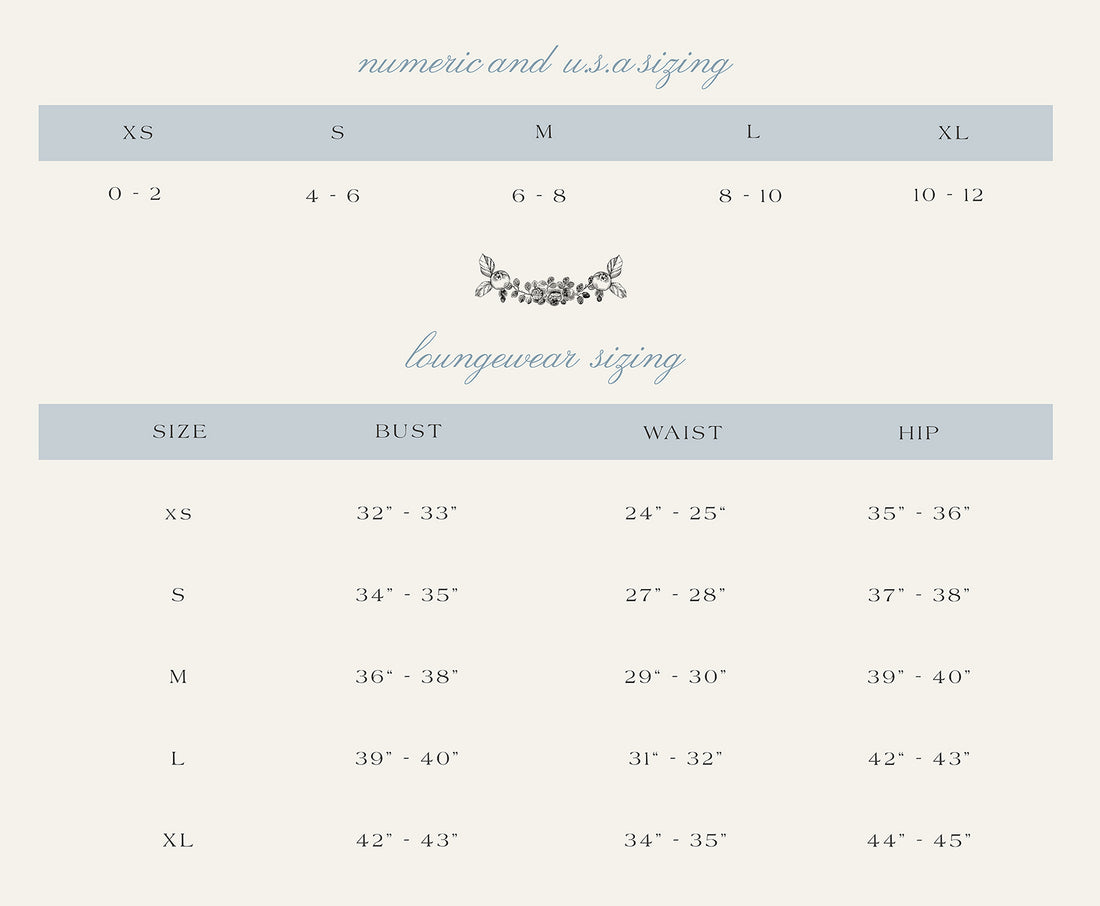 Size Guide – Slow Sunday