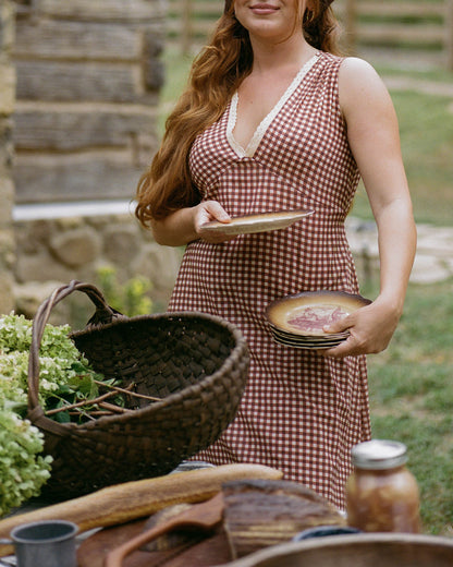 The Nicola Cinnamon Gingham Pre-Order