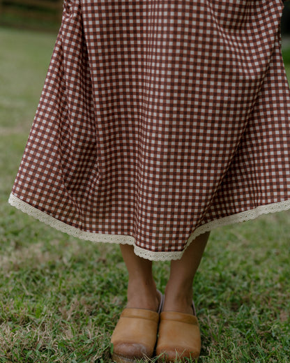 The Nicola Cinnamon Gingham Pre-Order